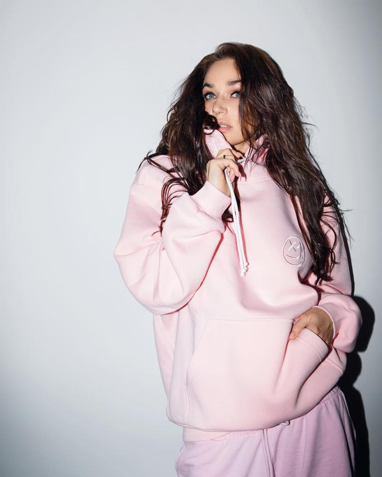 Alena Vodonaeva full-length in white