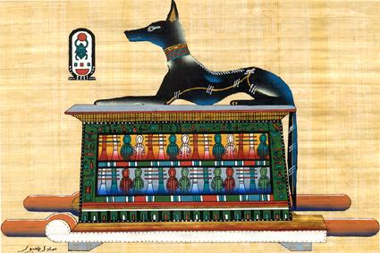 Anubis on sarcophagus of Tutankhamun