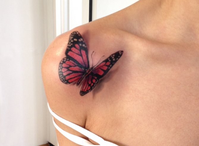 tatouage de papillon sur l'épaule