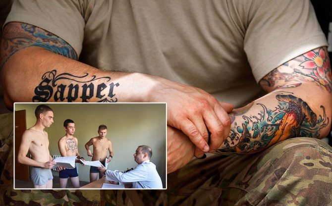 Мога ли да постъпя в армията с татуировка?