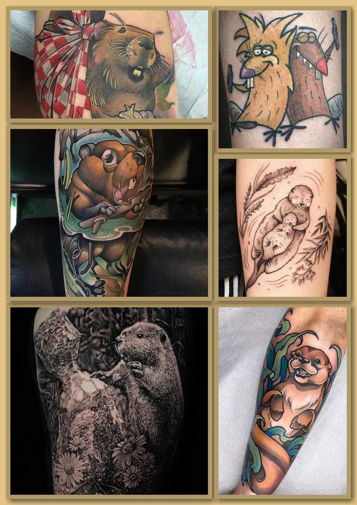 Κάστορας και ενυδρίδα τατουάζ