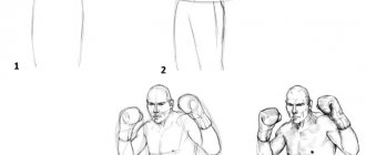 Gants de boxe, dessins au crayon pour enfants noir et blanc, couleur