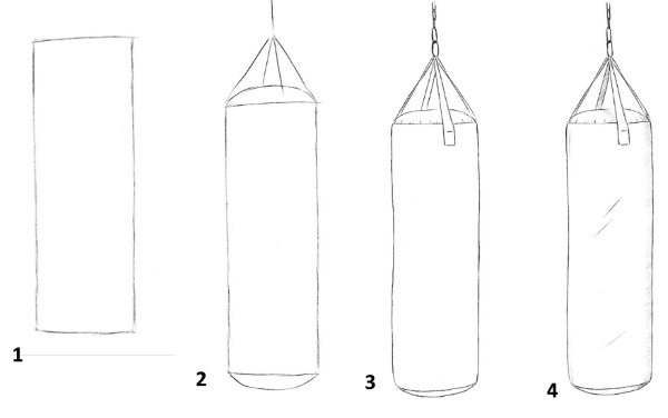 Gants de boxe, dessins au crayon pour enfants noir et blanc, couleur