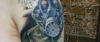 Homme avec un masque à gaz