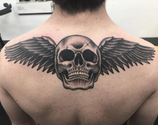 crâne avec des ailes