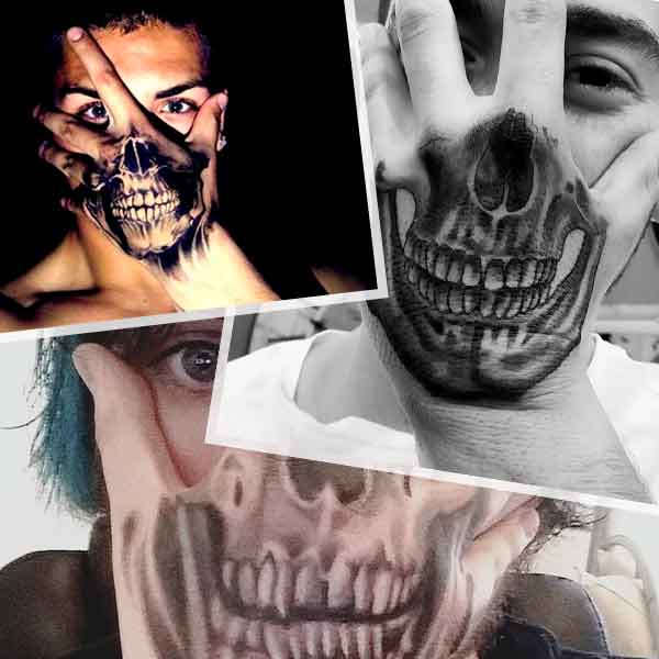 Des crânes sur les mains.