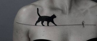 tatouage de chat noir