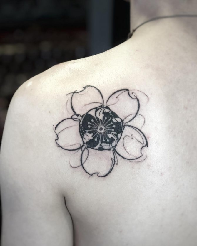 Tatouage noir et blanc sur l'avant-bras