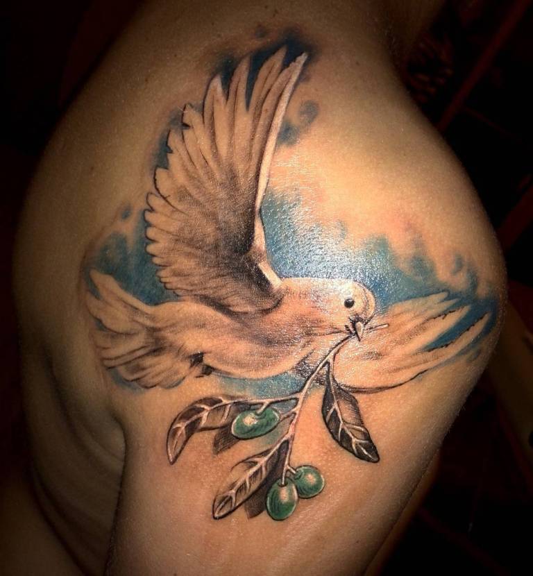 Que signifie la colombe avec une brindille dans le bec ?