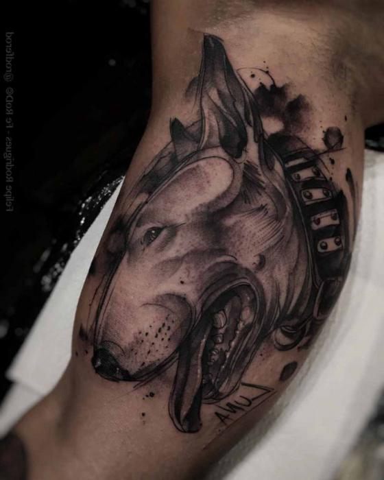 que signifient les tatouages de bull terrier