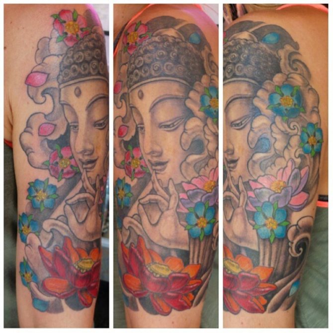 Farbiges Mandala-Tattoo