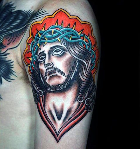 Tatuaje de color de Jesucristo