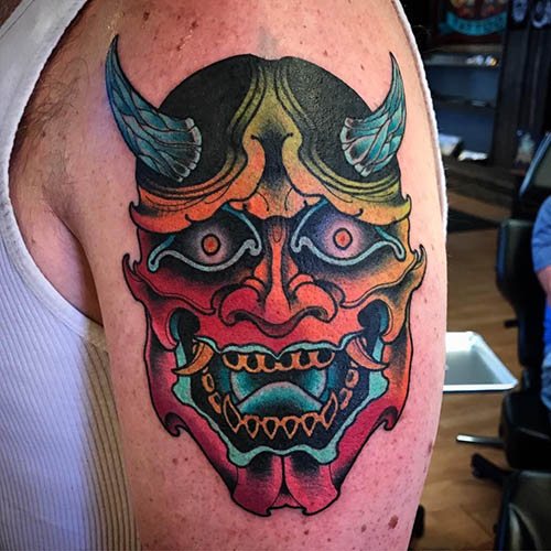 Démon Ils tatouent. Signification, sur le bras, le dos, l'épaule, l'avant-bras