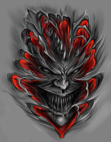 Татуировка на демон Они. Значение, на ръката, гърба, рамото, предмишницата