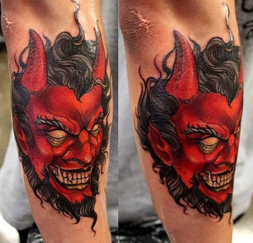 Un tatouage de Demon Oni. Signification, sur le bras, le dos, l'épaule, l'avant-bras
