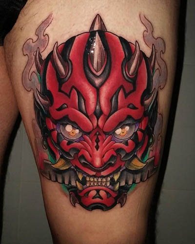 Un tatouage de Demon Oni. Signification, sur le bras, le dos, l'épaule, l'avant-bras