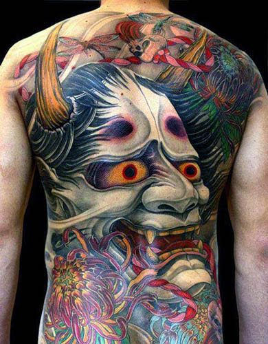 Un tatouage de Demon Oni. Signification, sur le bras, le dos, l'épaule, l'avant-bras