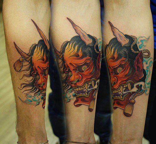 Tatouage Demon Oni. Signification, sur le bras, le dos, l'épaule, l'avant-bras