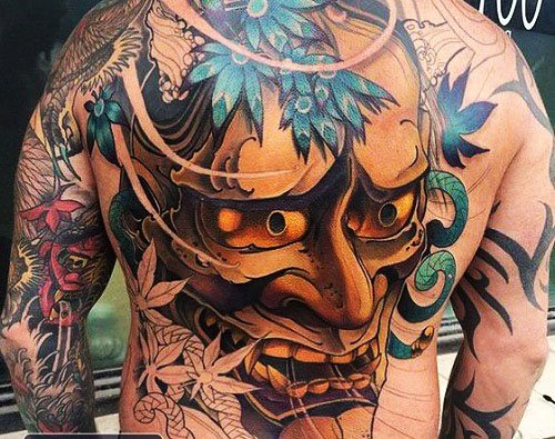 Un tatouage de Demon Oni. Signification, sur le bras, le dos, l'épaule, l'avant-bras