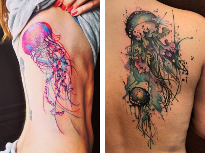 Due tatuaggi con meduse