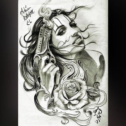 Σκίτσο τατουάζ chicano