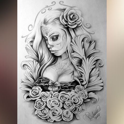 Σκίτσο για τατουάζ Chicano