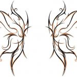 Скица за татуиране на крила на гърба за момичета