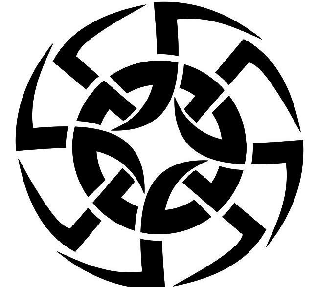 女性のタトゥーアミュレットLadinetsのためのスケッチ。