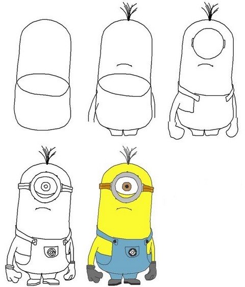 croquis d'un minion de dessin animé