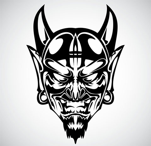 Sketch with a demon for tattoo