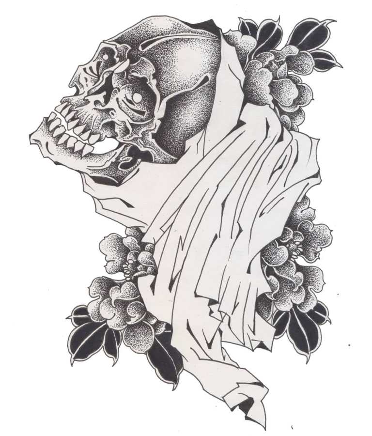 скициране на смърт с подсечка