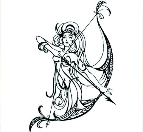 Croquis de tatouage du Sagittaire pour les filles