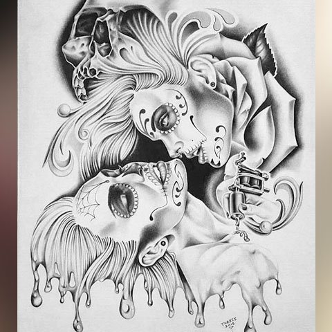 Σκίτσο τατουάζ στυλ Chicano