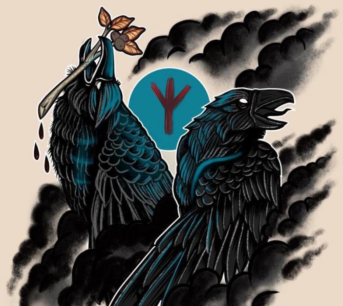 カラスのタトゥーのスケッチ