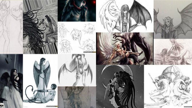 Diseños de tatuajes de ángeles y demonios