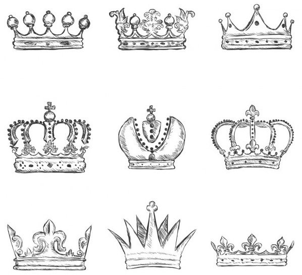 Sketches of the most interesting designs for tattoos in the form of a crown