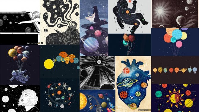 planeten tattoo thumbnails