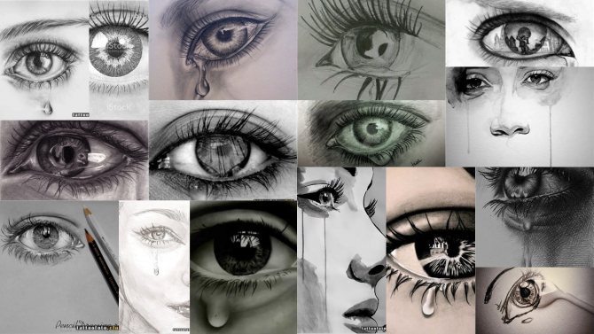 Schizzi del tatuaggio degli occhi a lacrima