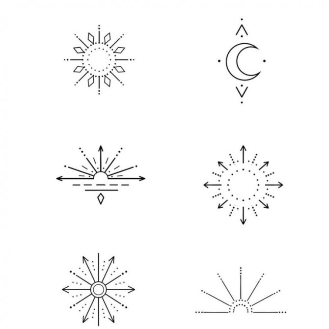tatouage croquis soleil