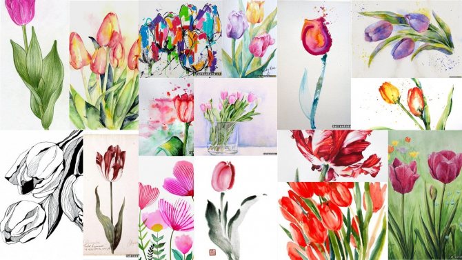 motifs de tatouage de tulipes