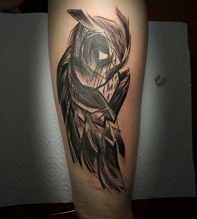 Графика за татуировка на орел и сова