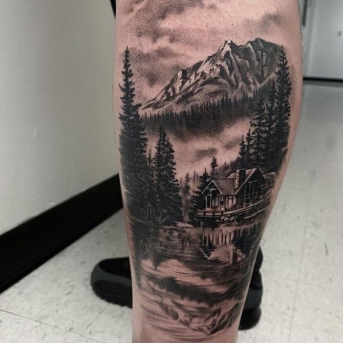 tatuaggio montagna foto