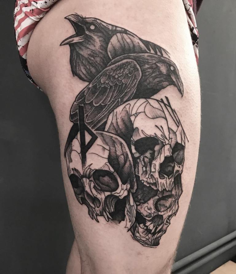 hugin und munin tätowierung