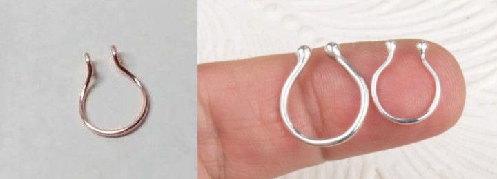 Imitation nose piercing without septum piercing
