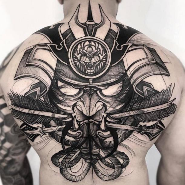 Picture of a samurai. Back
