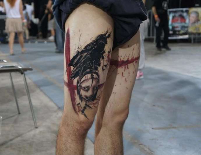 Image à pois de Tresh sur la jambe