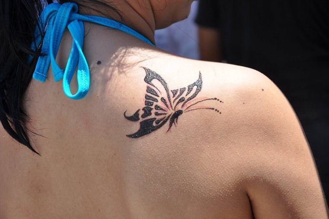 Images with a henna butterfly