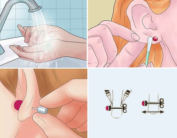 Comment percer correctement le cartilage de l'oreille sur les pointes. Schéma, photo