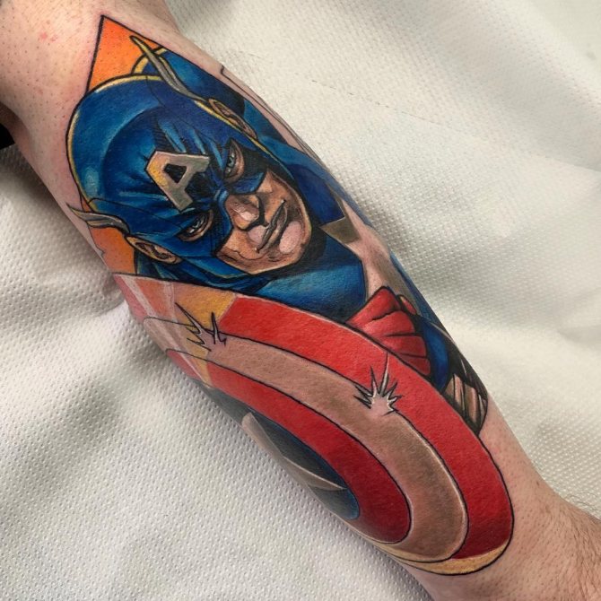 Captain America Hiding behind the Shield