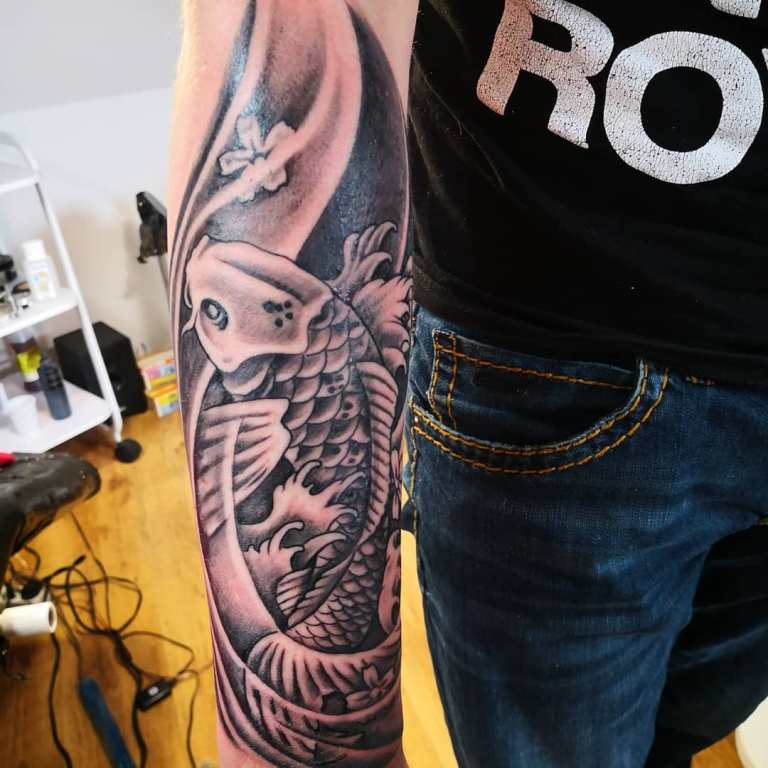 koi carp tattoo sketch
